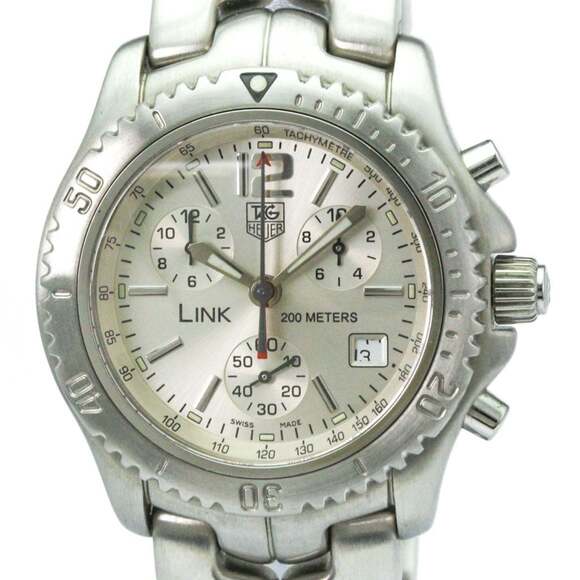 TAG HEUER Link Chronograph Steel Quartz Mens Watch CT1116 Polished